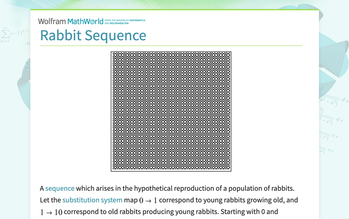 Rabbit Sequence -- from Wolfram MathWorld