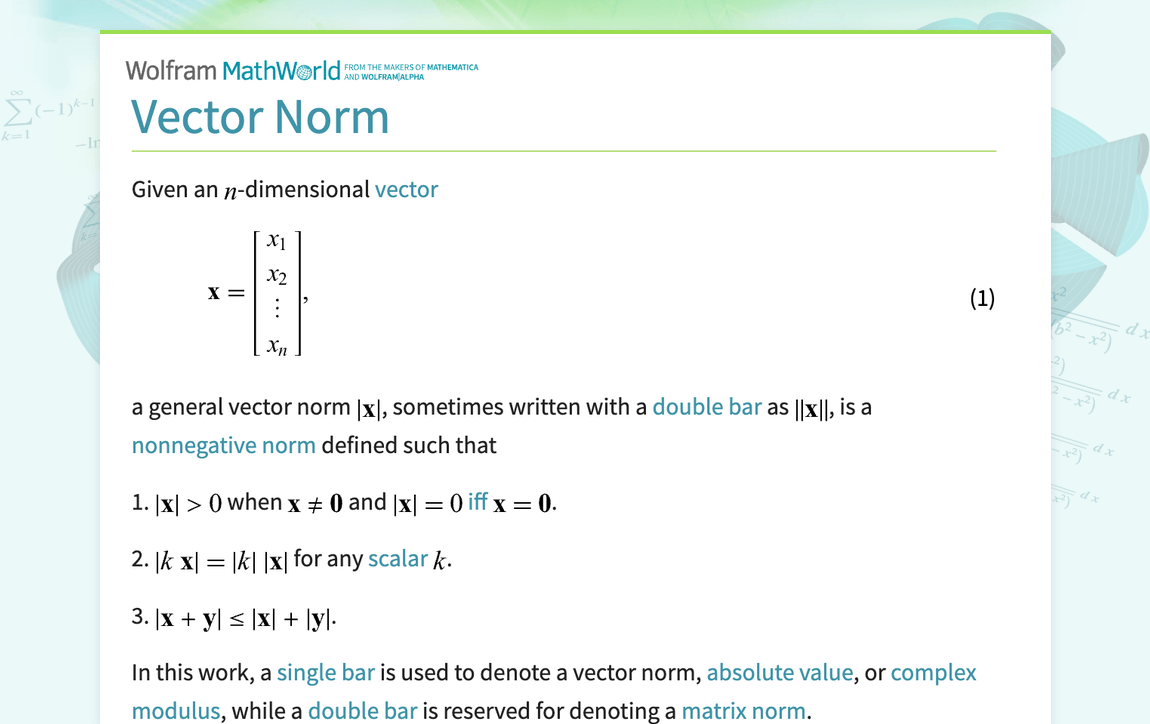 Vector Norm from Wolfram MathWorld