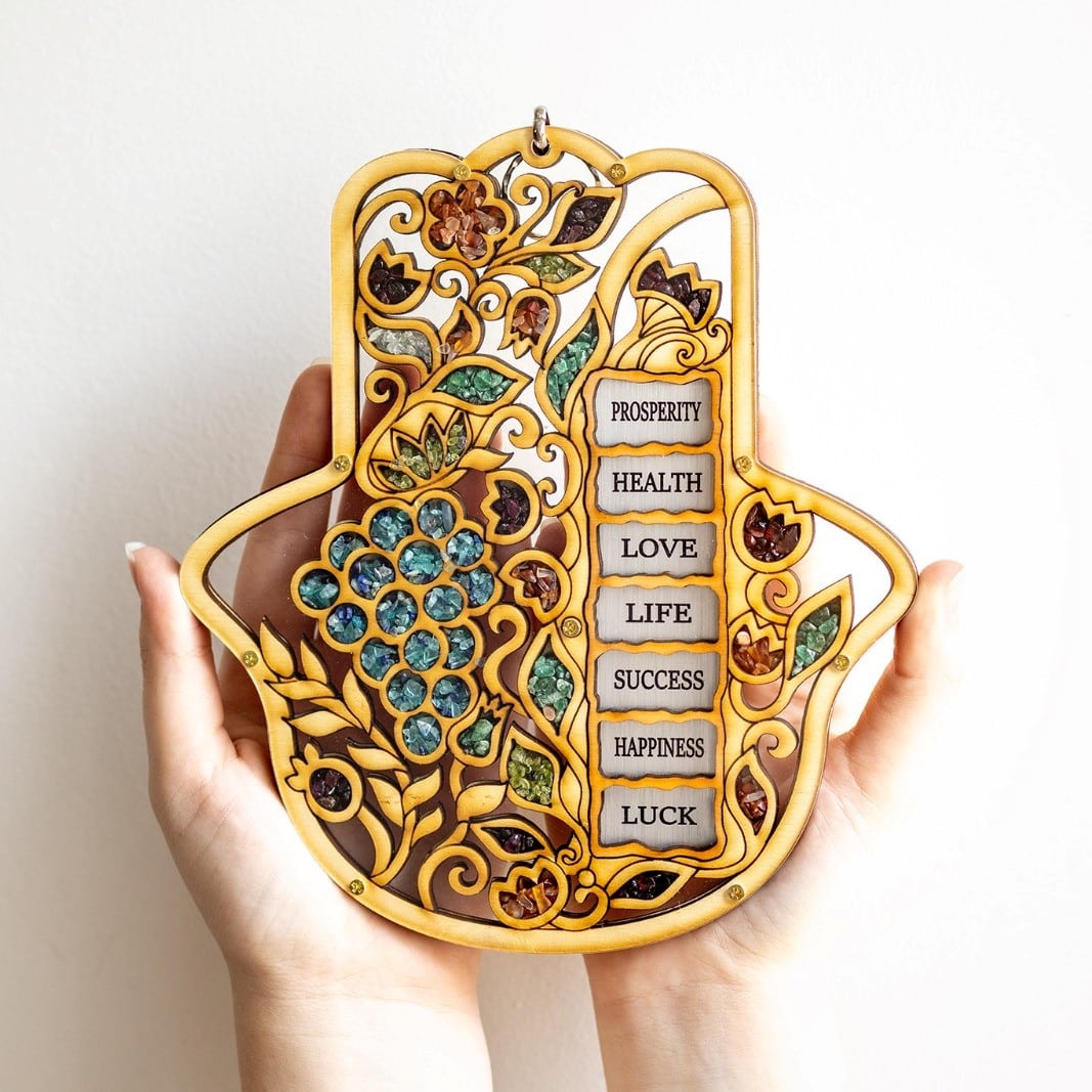 Hamsa Wall Decor With Blessings handcrafted by Matiel