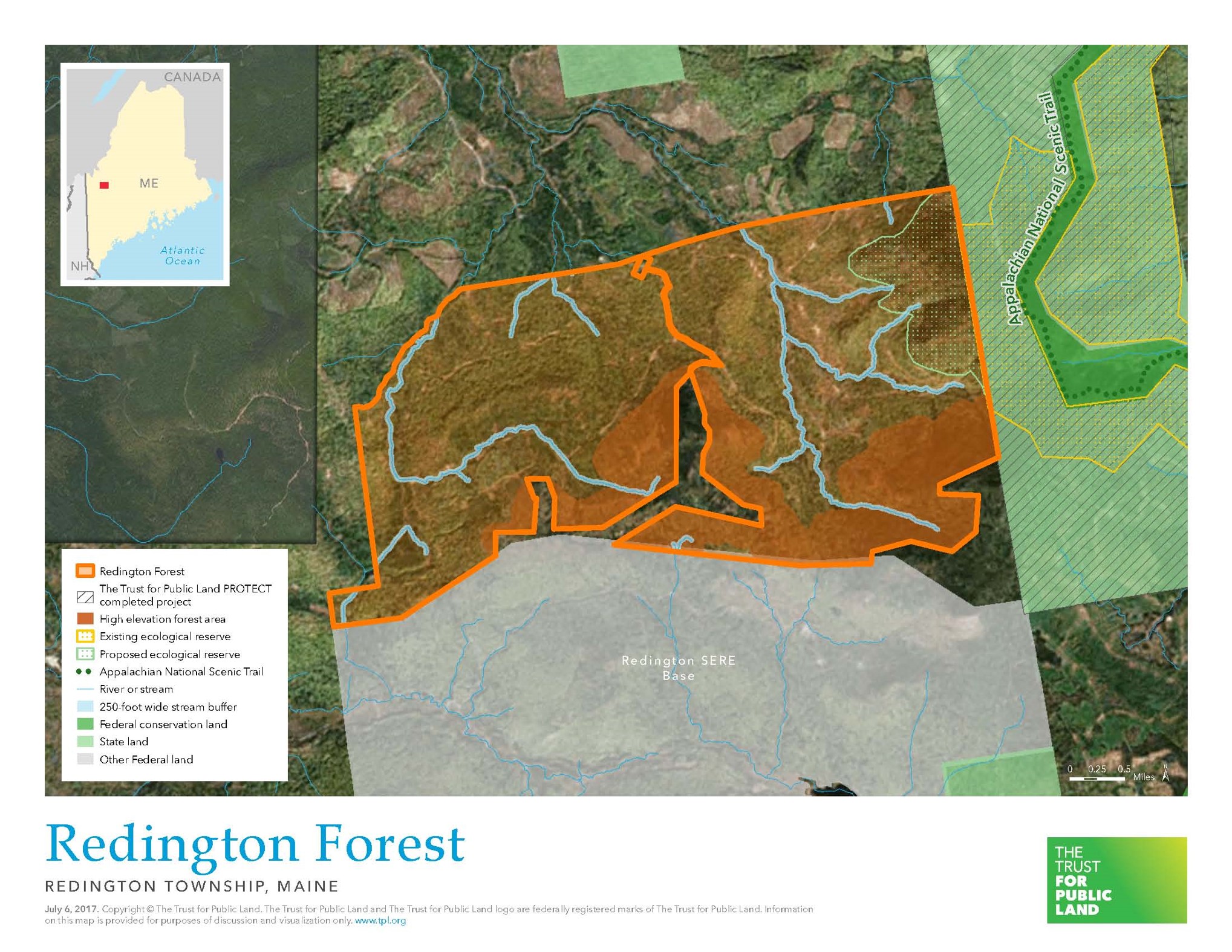 Redington Township Maine Map Redington Forest (current) Maine Appalachian Trail Land Trust