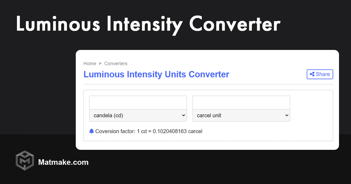 Luminous Intensity Converter Matmake