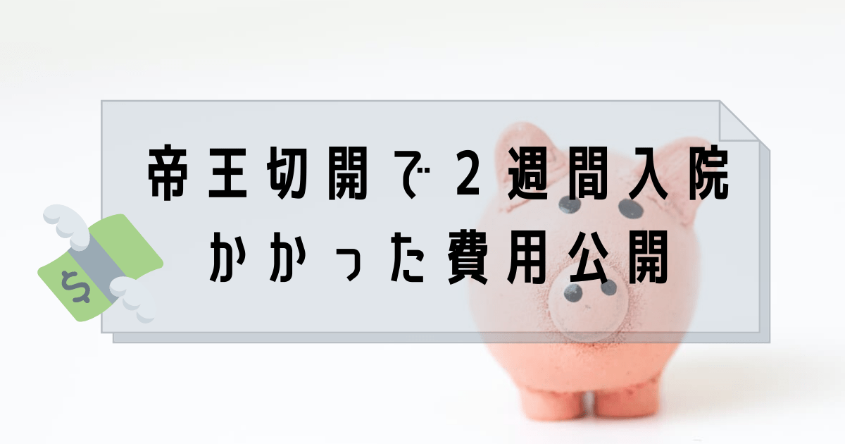 【大打撃】緊急帝王切開で2週間入院をしてかかった費用