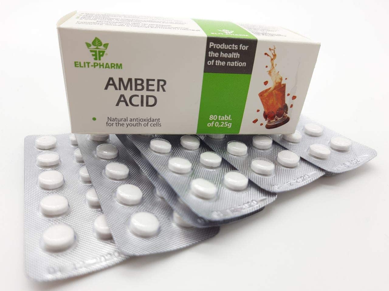 Amber Acid Yantarnaya Kislota 40 tb (ElitPharm) MatreshkaDeli