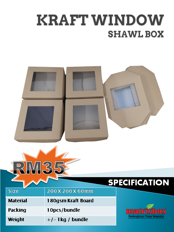 KRAFT WINDOW GIFT BOX (10PCS)