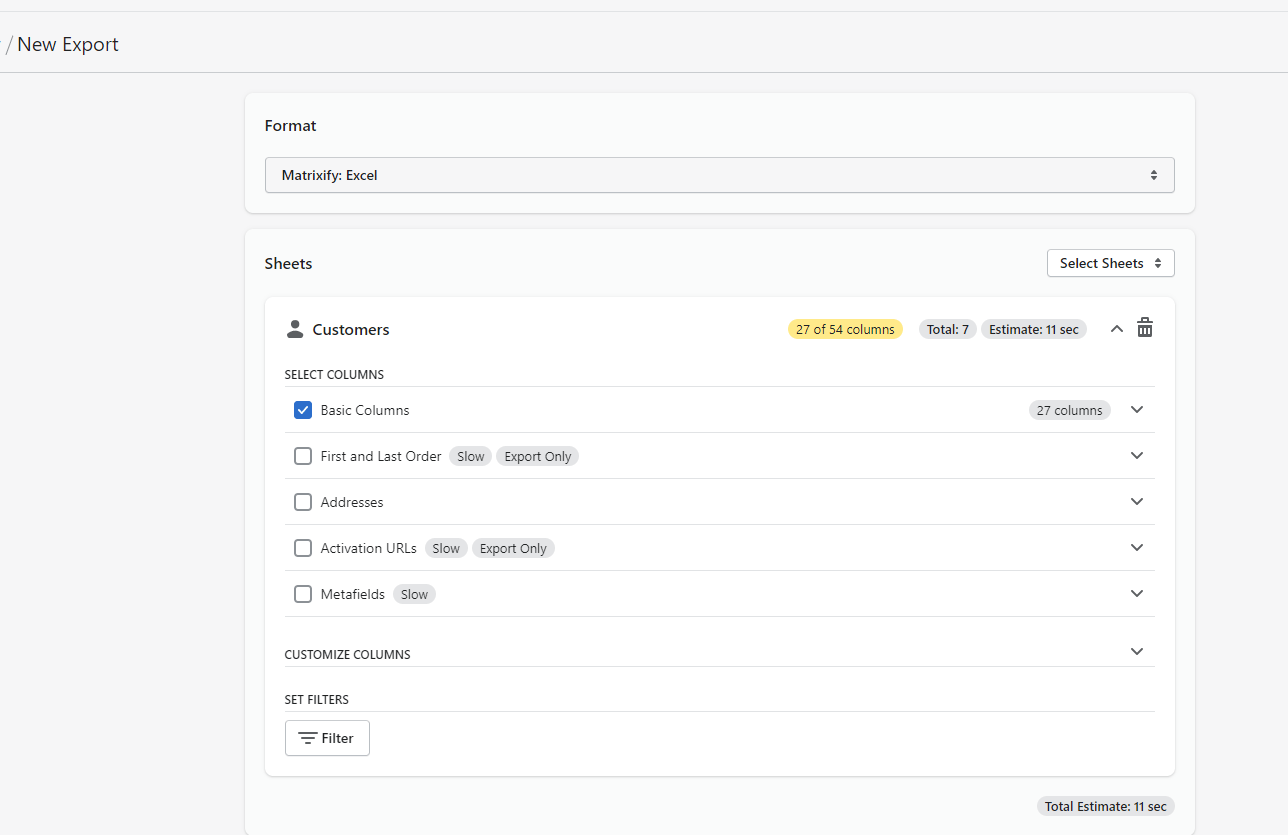 Bulk Delete Customers from Shopify Matrixify App