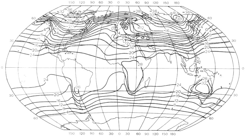 Изотермы января карта