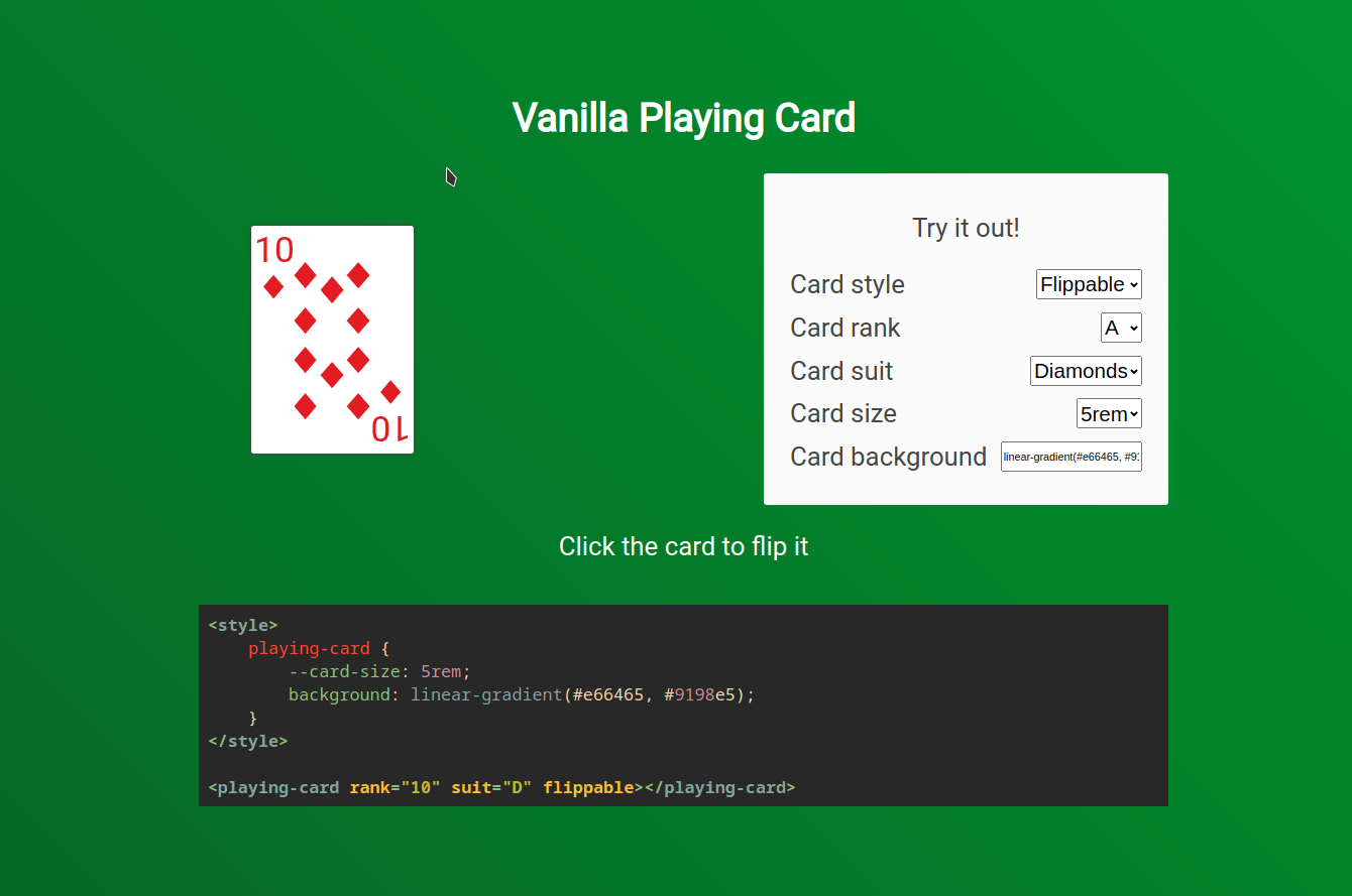 Vanilla Playing Card