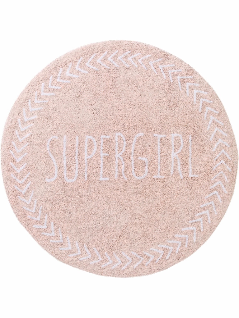 rund rosa matta Supergirl Rosa - Rund Matta - Mattadirekt.se