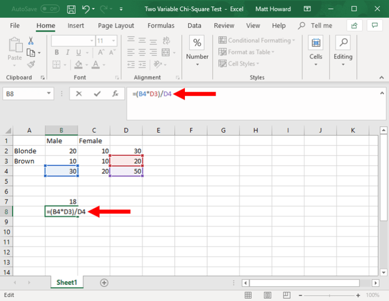 ChiSquare Test of Independence in Excel (Two Variable) Dr. Matt C