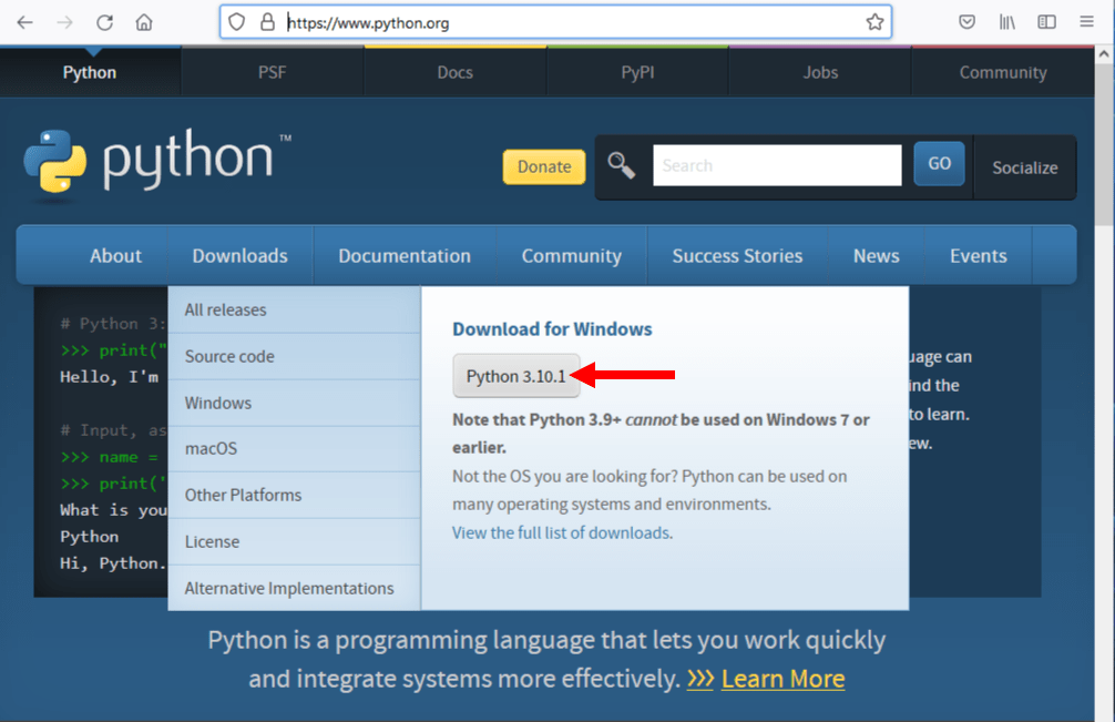 Downloading Python for Windows Dr. Matt C. Howard