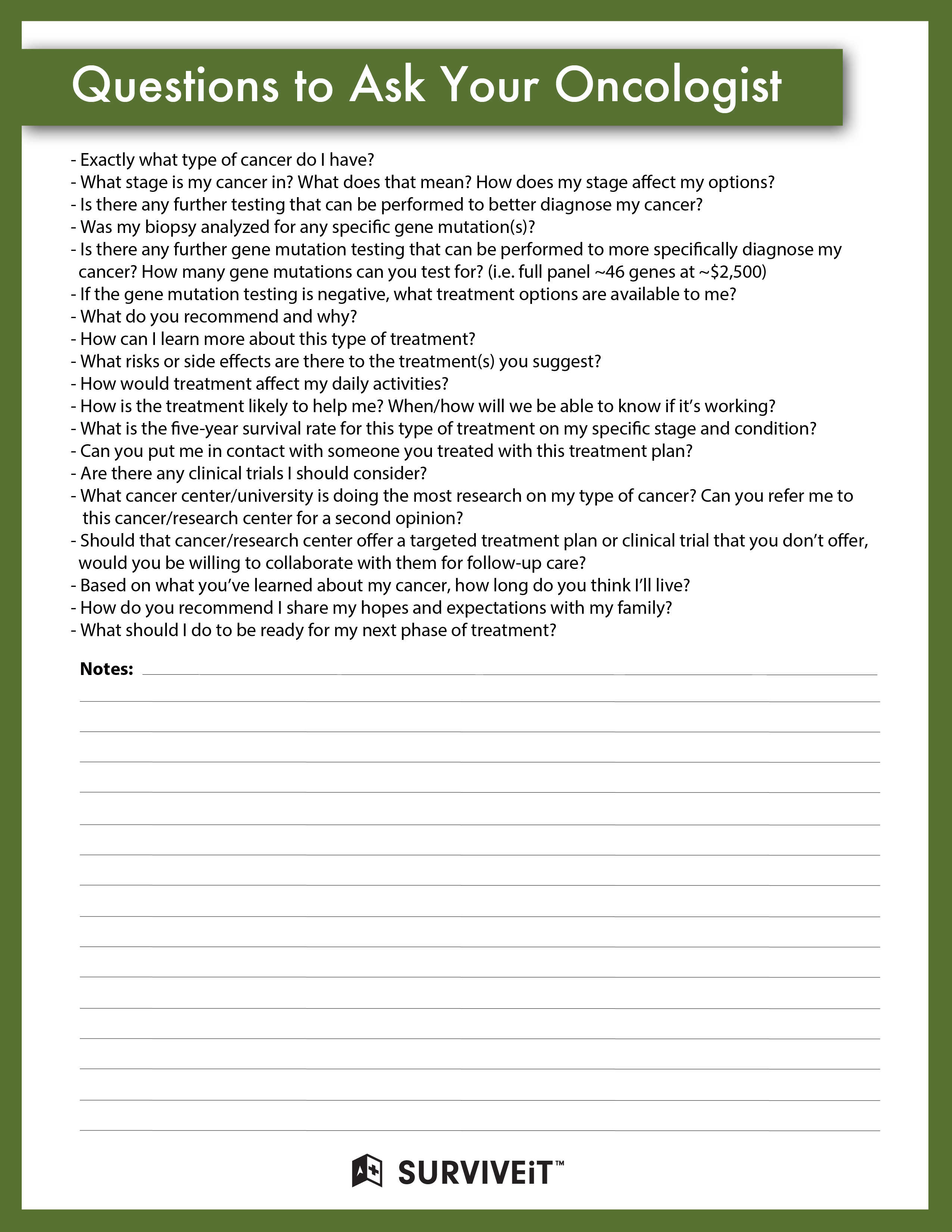 Questions to ask your Oncologist Matt Ellefson