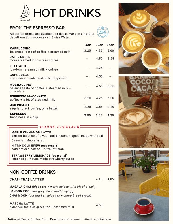 Location Kitchener Matter of Taste Coffee