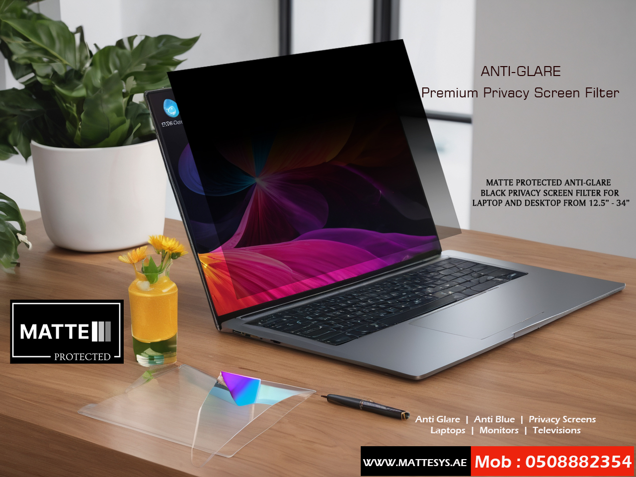 MATTE ANTIGLARE PRIVACY SCREEN 24.0”ETE 1610 (527x329mm),M7019 Matte