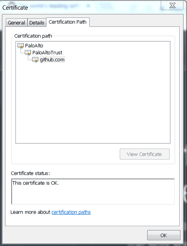 Fix Git Self Signed Certificate in Certificate Chain on