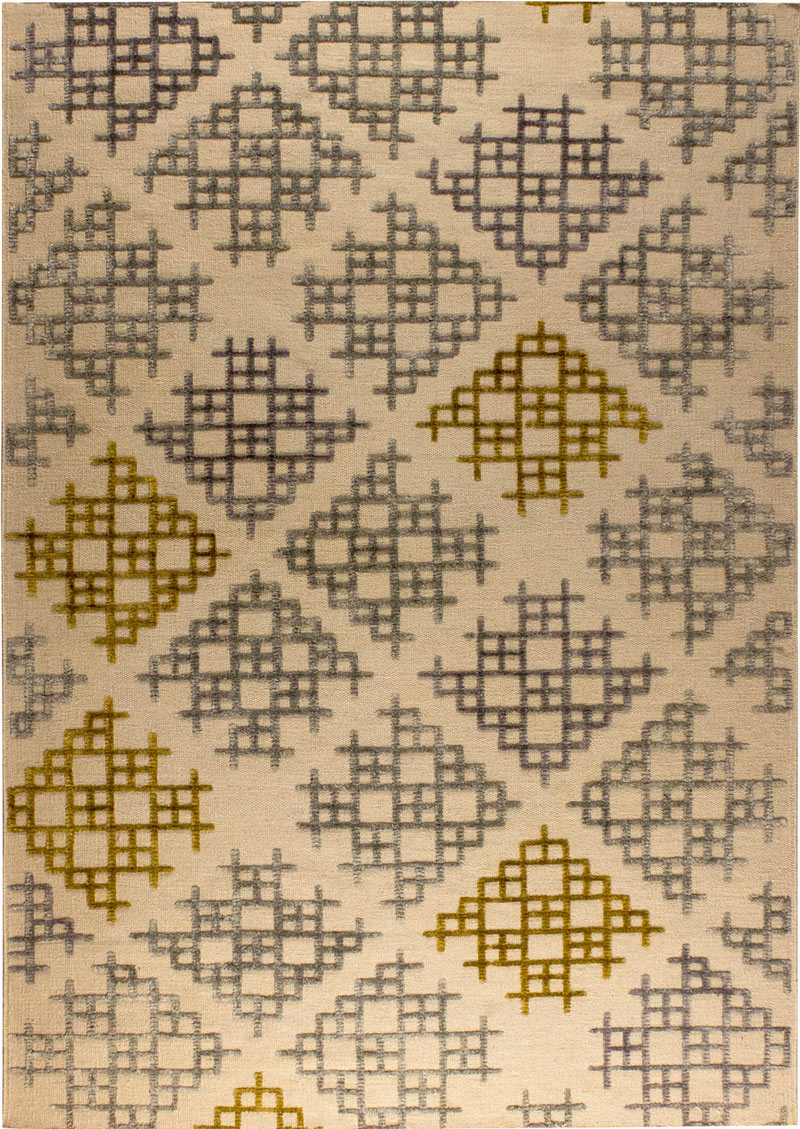 Lowell Grey/Gold Hand Woven Wool Area Rug Manufacturer In USA