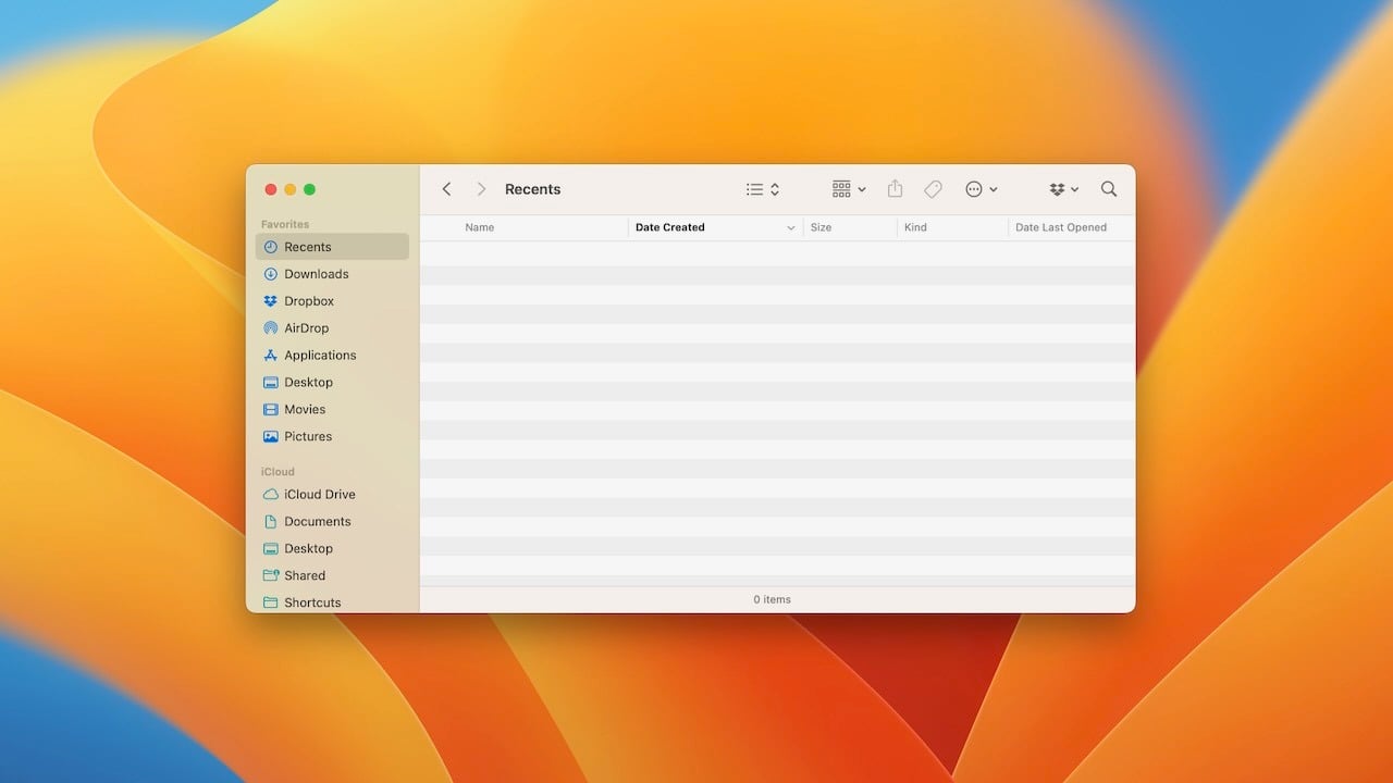 How to fix Recents in Finder on macOS Ventura by reindexing Spotlight