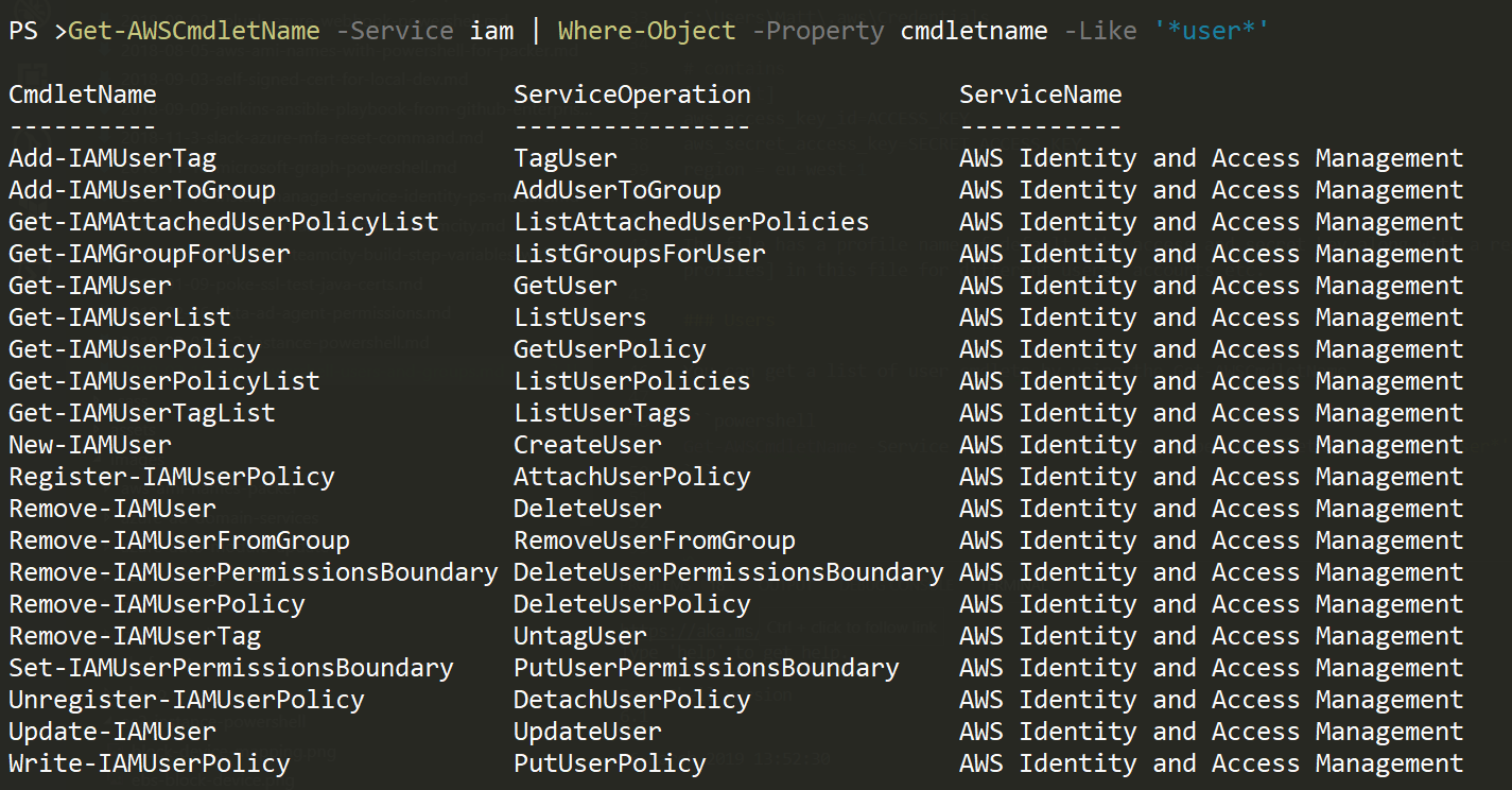 Manage AWS IAM Users and groups with PowerShell matthewdavis111