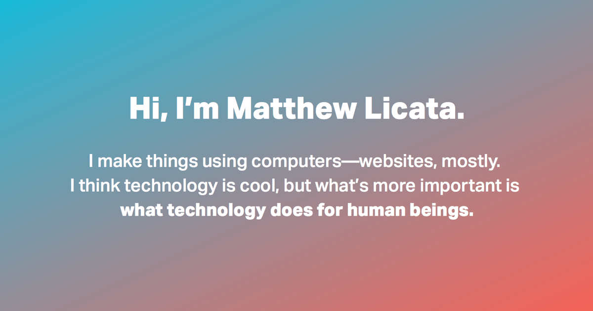 Hi, I’m Matthew Licata.