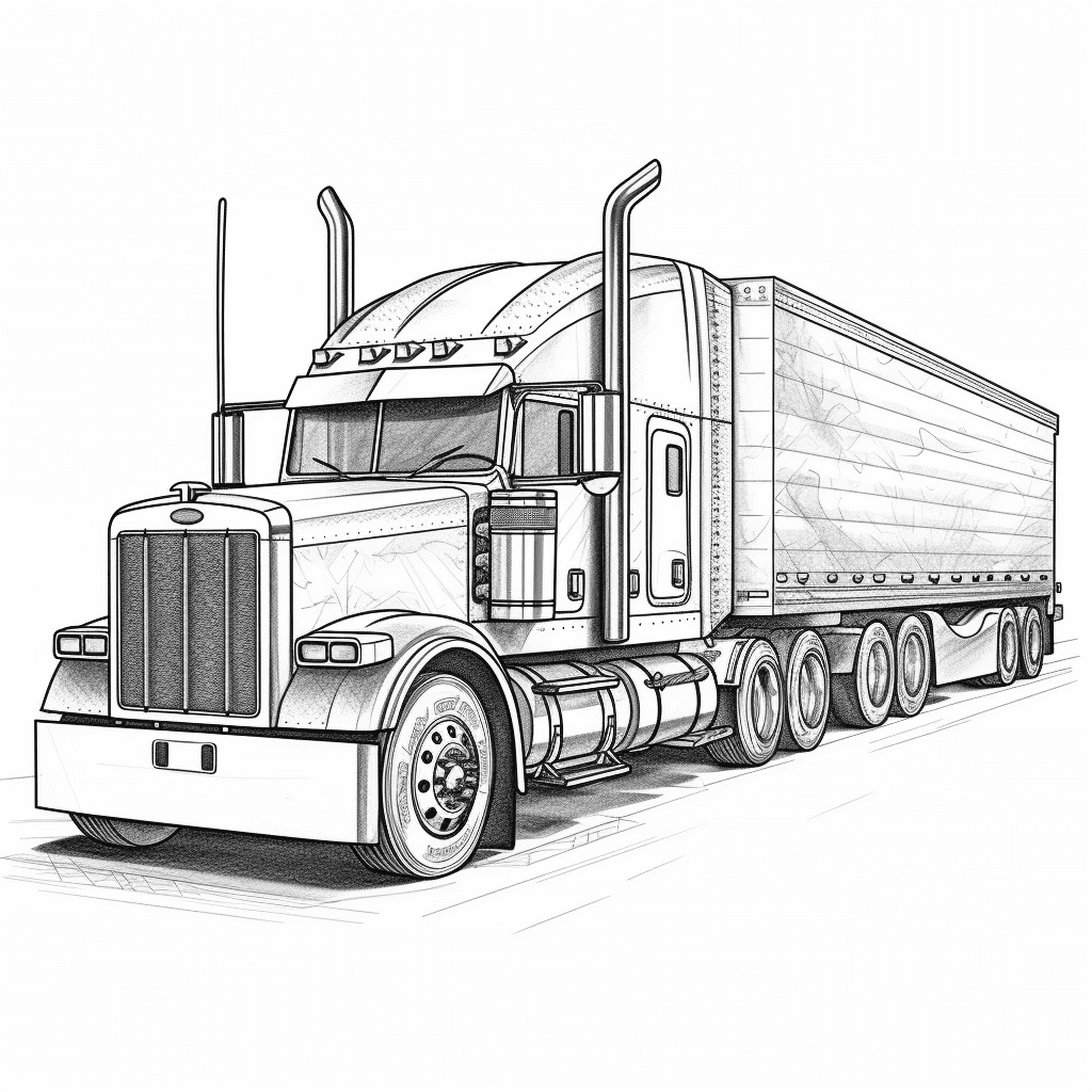 Big Rig Trucks Coloring Pages Sketch Coloring Page