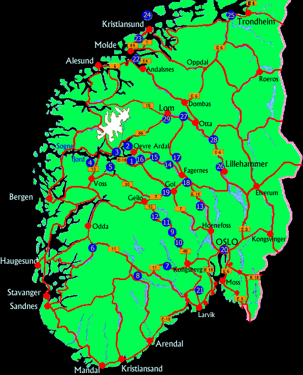 Stabkirchen Norwegen Karte Stabkirchen