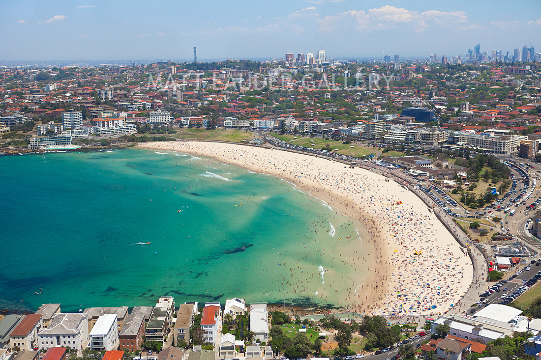 Aerial Image of Bondi Beach from the air. Landscape Photography