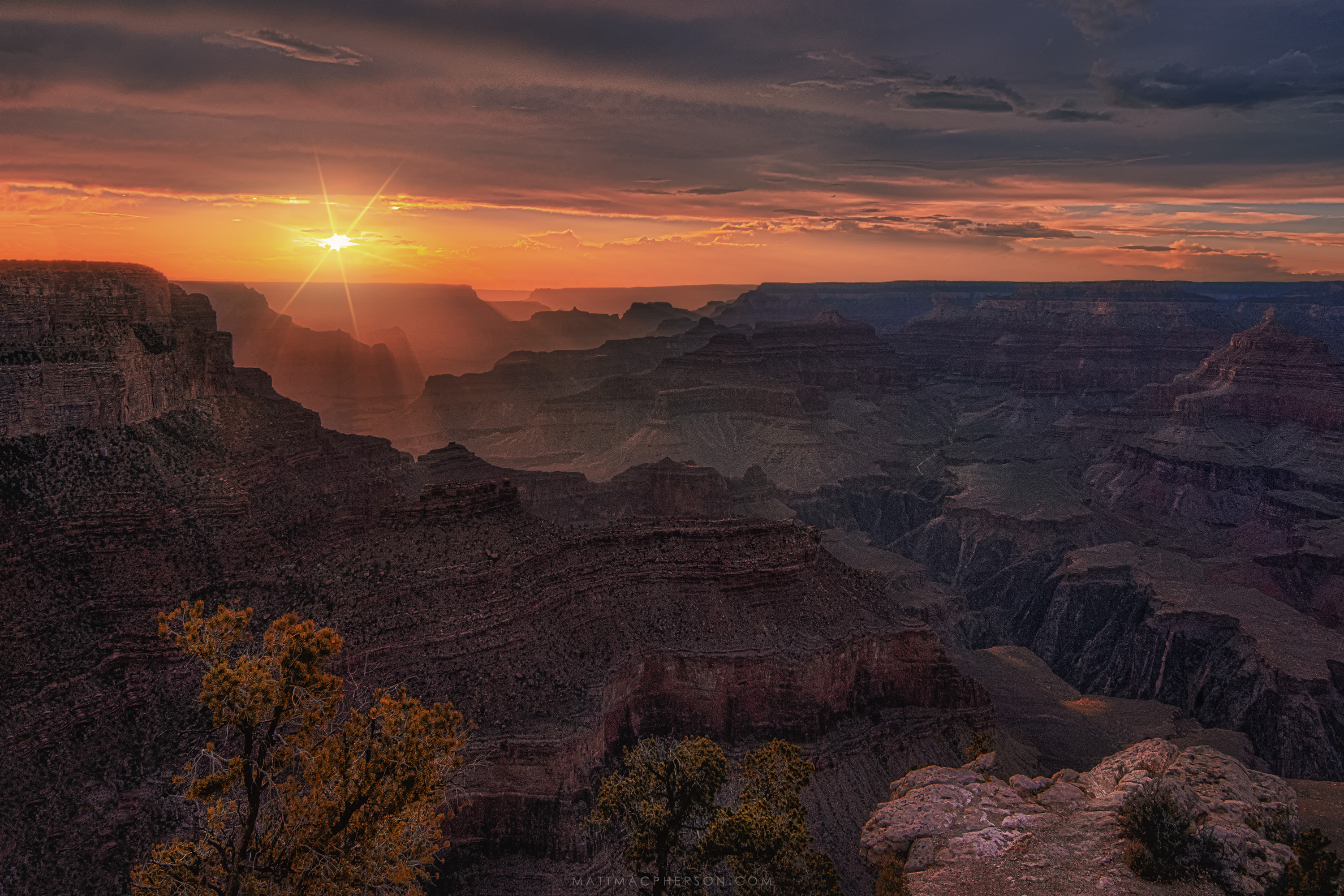 Grand Canyon sunset on the summer solstice 2016 [OC][3000x2000] r