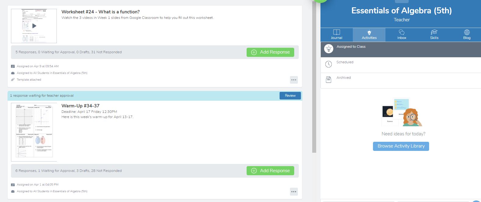 Teaching High School Math Using Google Classroom and Seesaw How we Transitioned to a 100