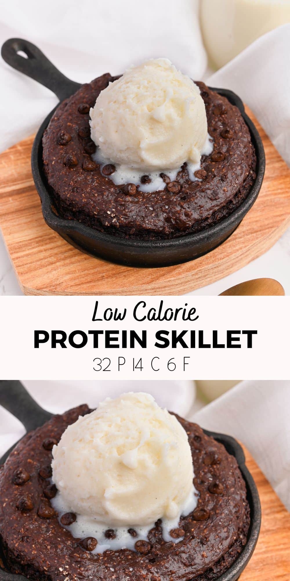 Low Calorie Protein Brownie Skillet