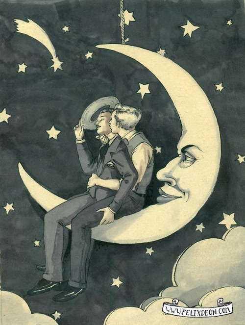 Men together on a crescent moon, by Felix D’Eon MATTHEW'S ISLAND