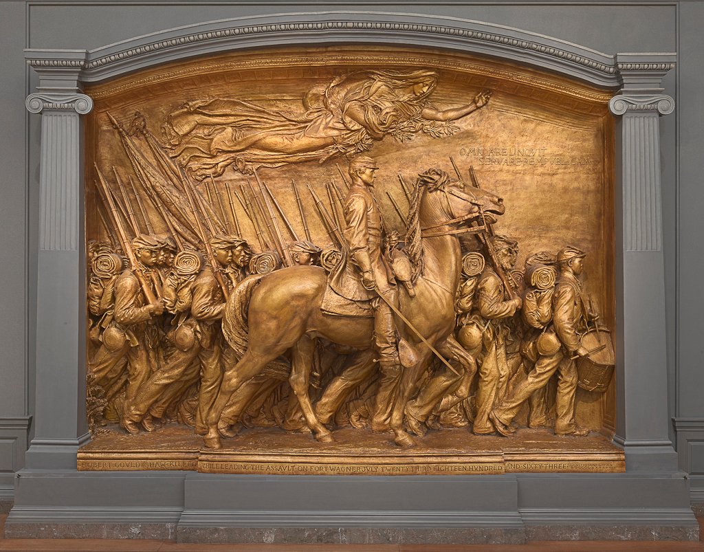 The Shaw Memorial, by Augustus SaintGaudens, which commemorated the