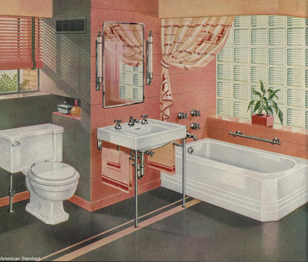 Pink bathroom, 1940s MATTHEW'S ISLAND