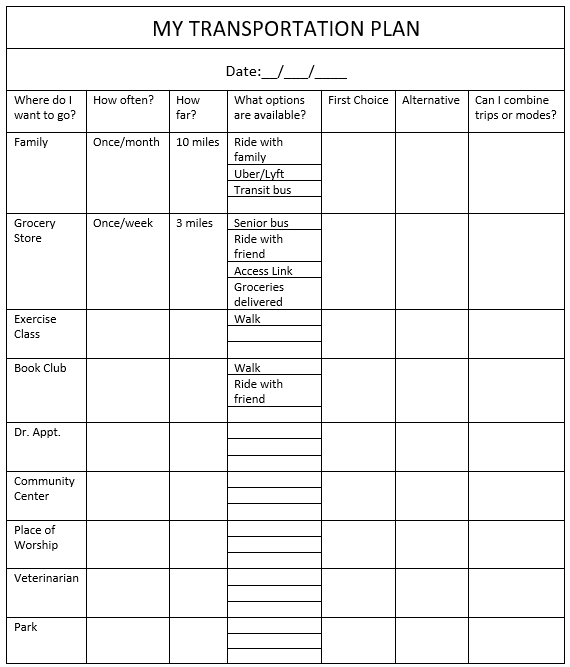 Transportation Planning - NJ Mature Drivers Resource Center
