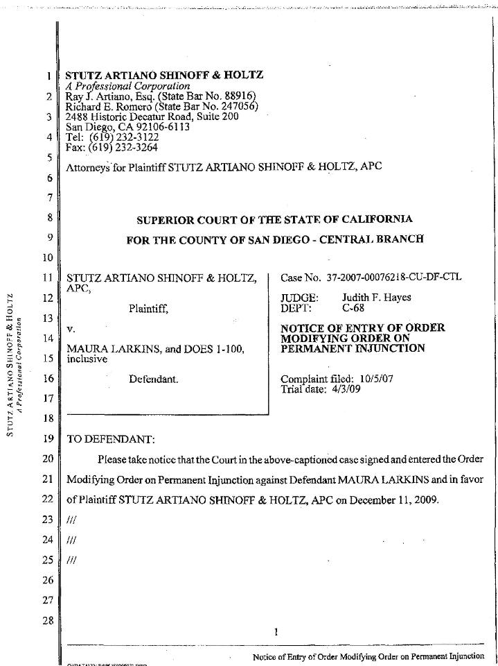 Judge Judith Hayes Dec. 11, 2009 antifree speech injunction