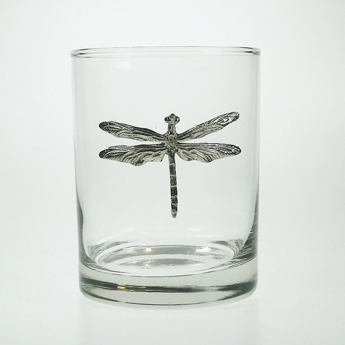 Dragonfly Tumbler Maurice Milleur Handcrafted Pewter Jewelry and