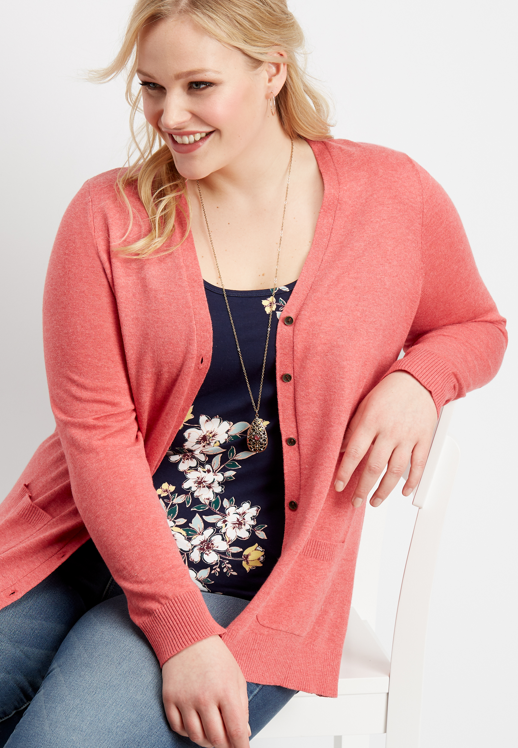 plus size solid open front boyfriend cardigan maurices