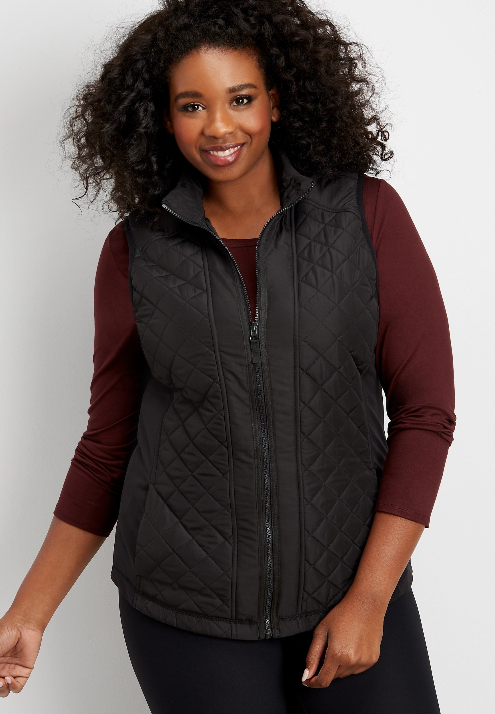 plus solid active puffer vest maurices