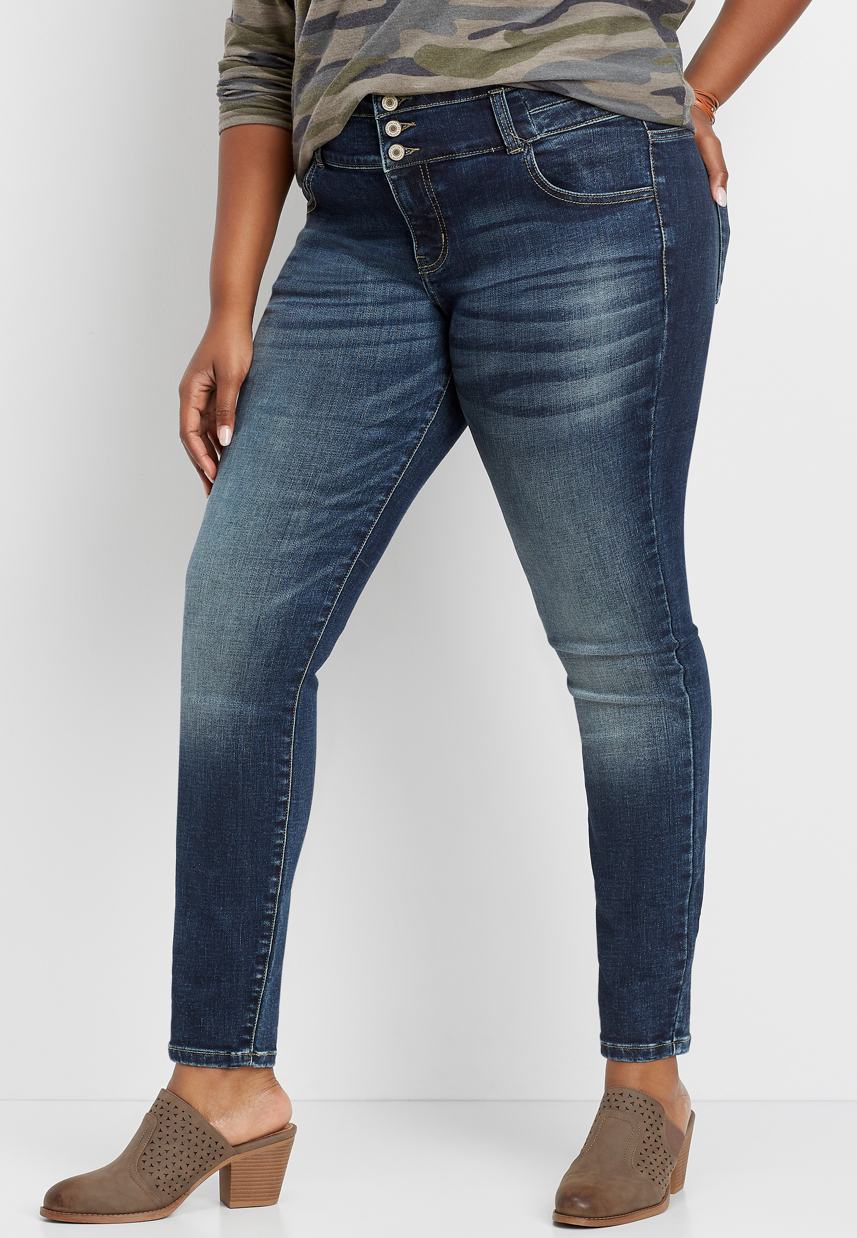 plus size KanCan™ high rise stacked waist skinny jean maurices