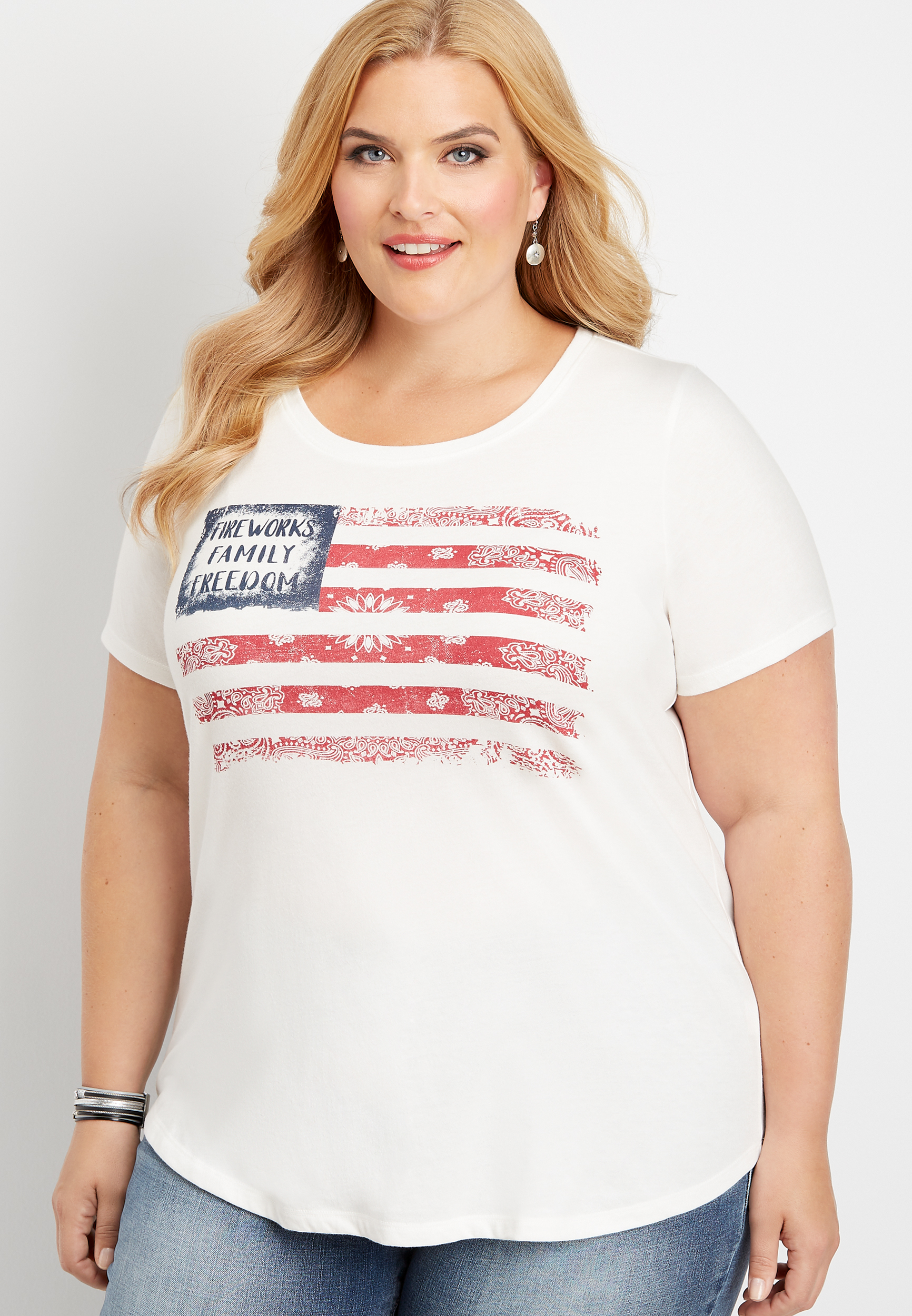 plus size short sleeve flag graphic tee maurices