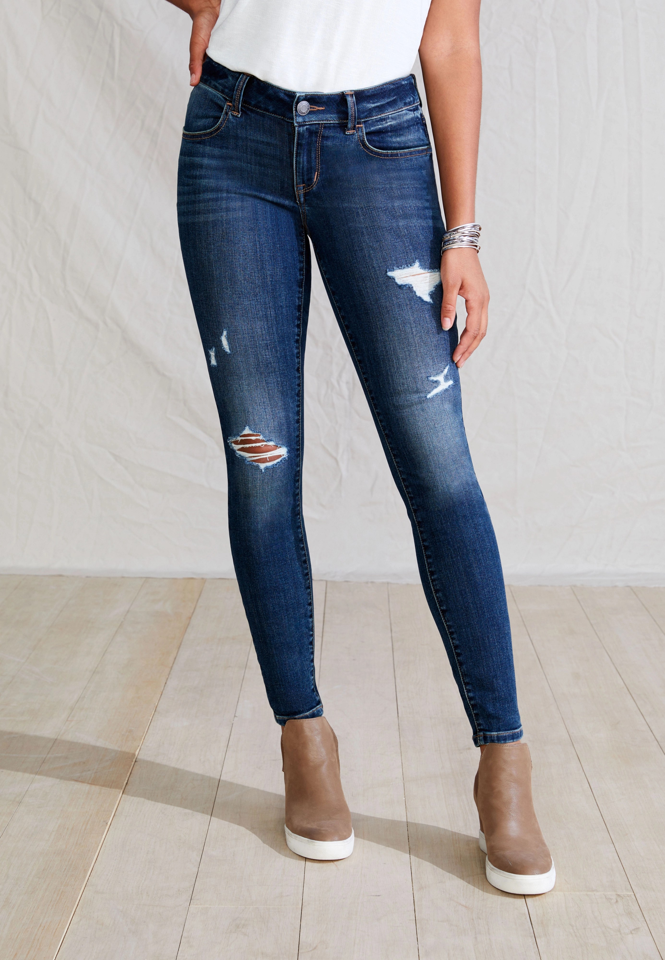 m jeans by maurices™ Mid Rise Ripped Jegging maurices