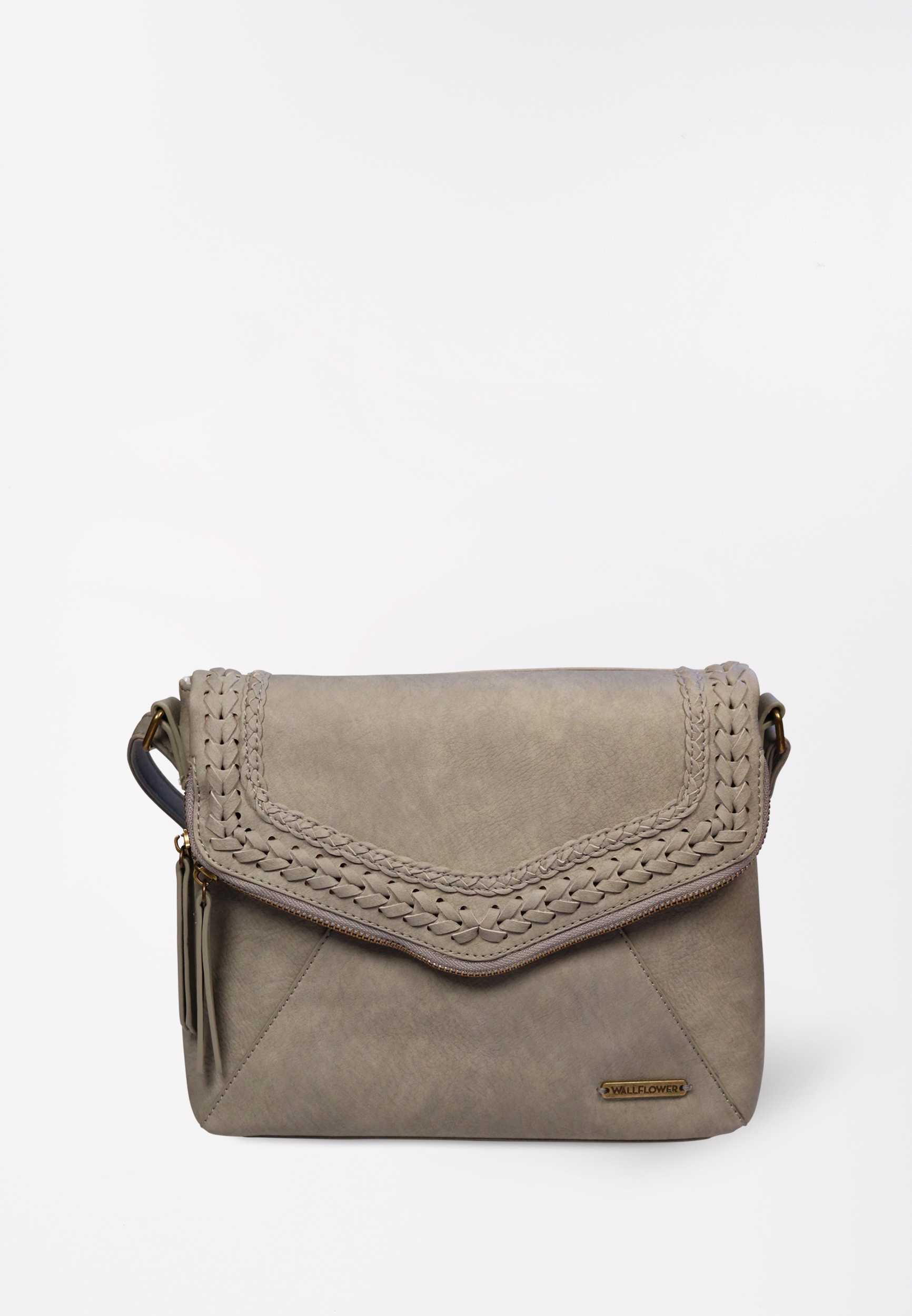 Braided Zipper Flap Crossbody Bag maurices