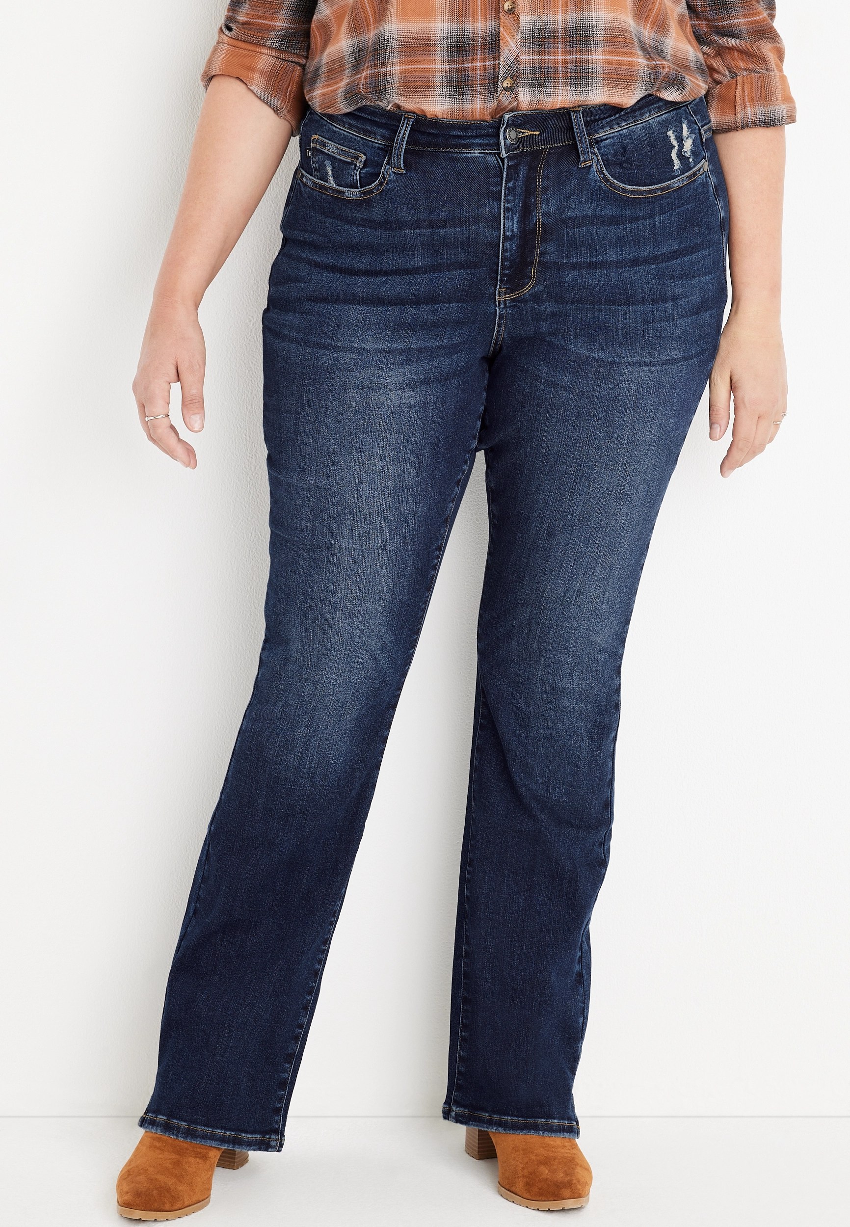 Plus Size Judy Blue® Slim Boot High Rise Slit Hem Jean maurices