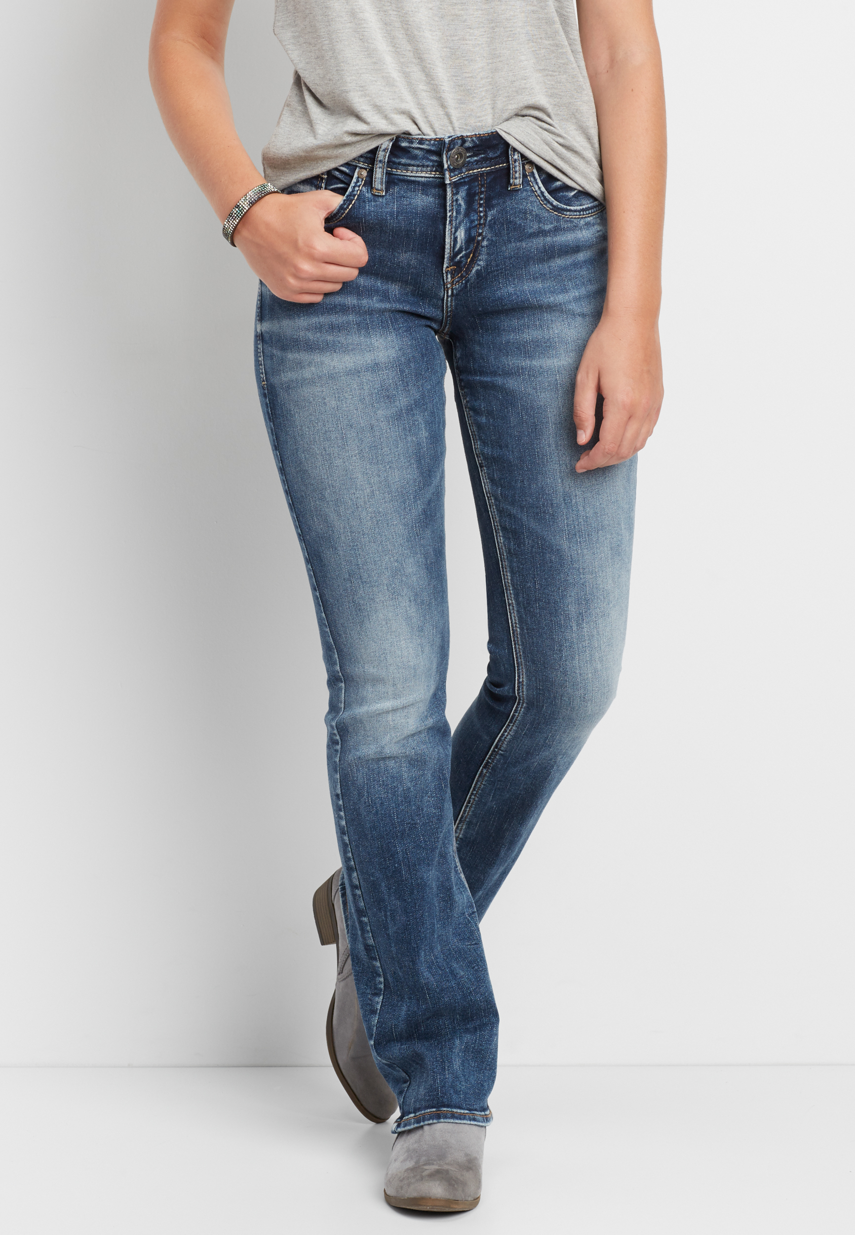 Silver Jeans Co.® Avery high rise slim boot jeans maurices