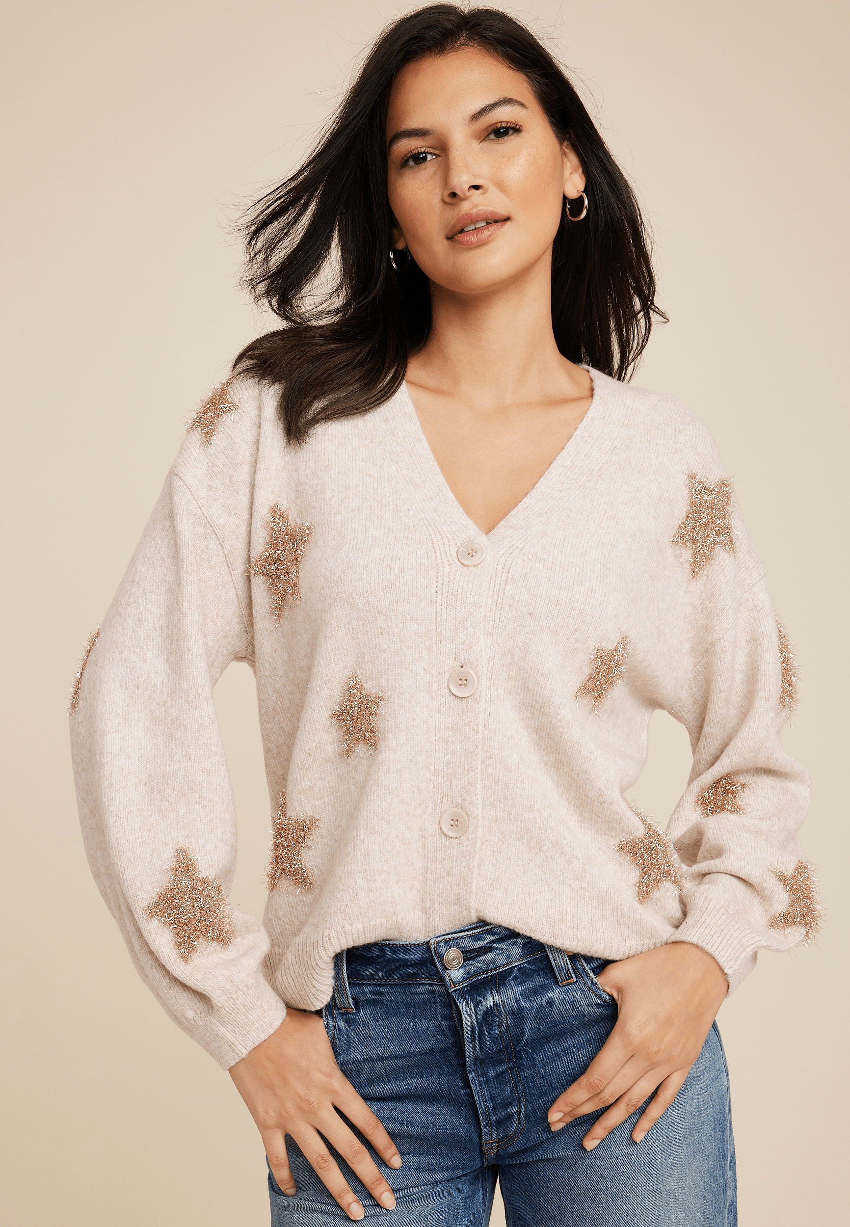 Tinsel Star Button Down Cardigan maurices