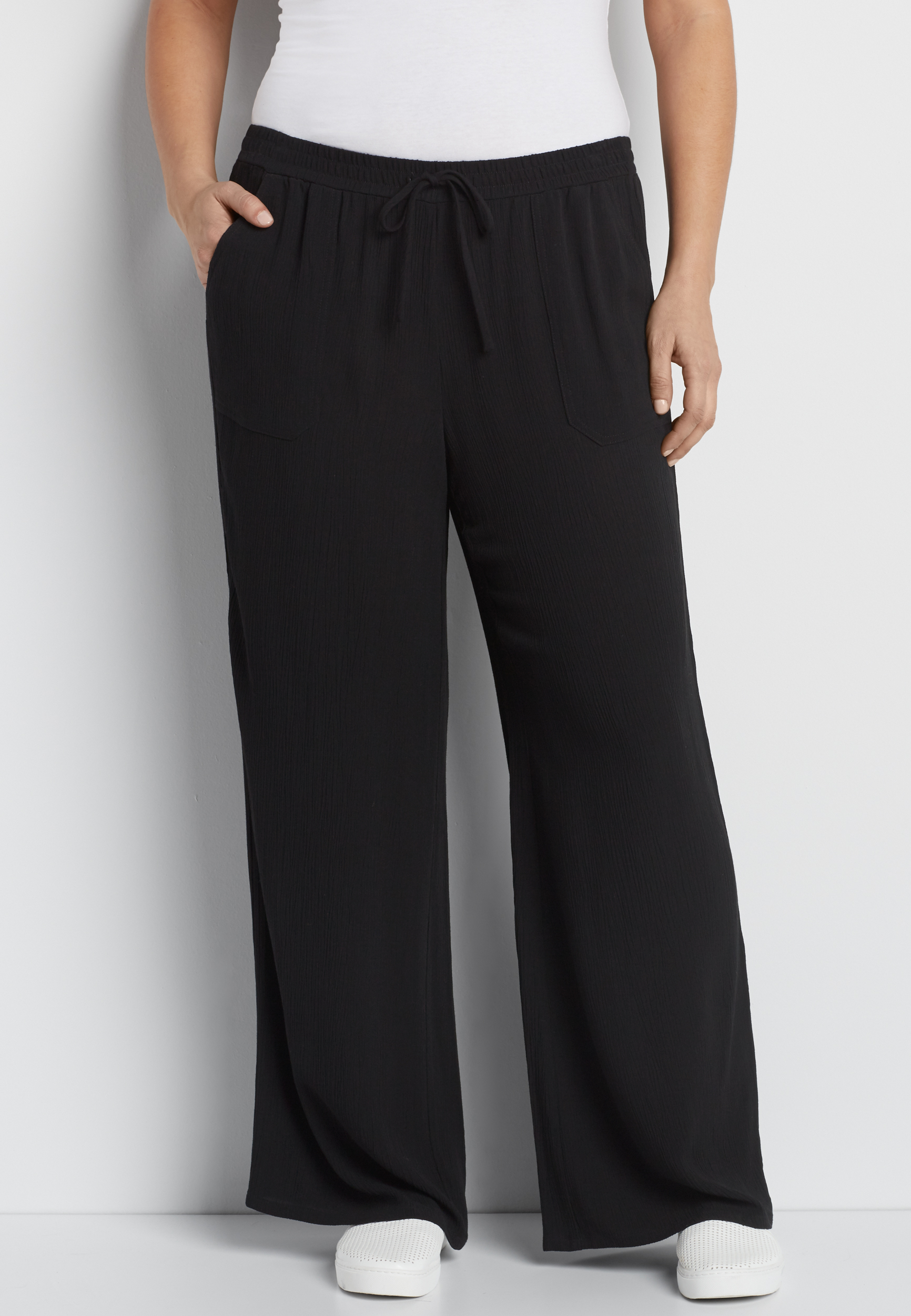 plus size wide leg gauze pant maurices