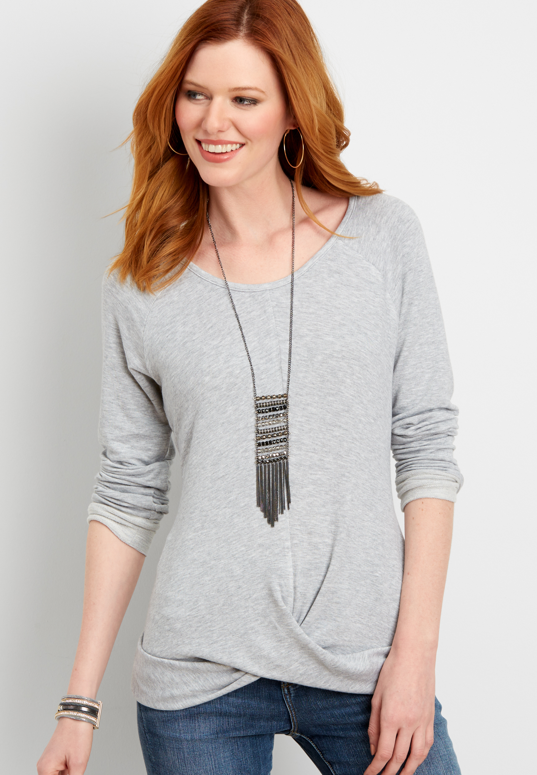 twist front pullover sweatshirt maurices