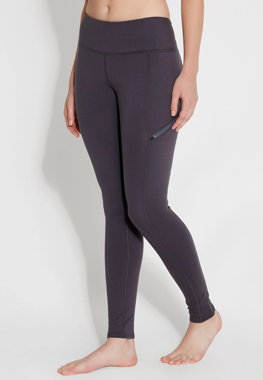 legging with zipper pockets in gray maurices