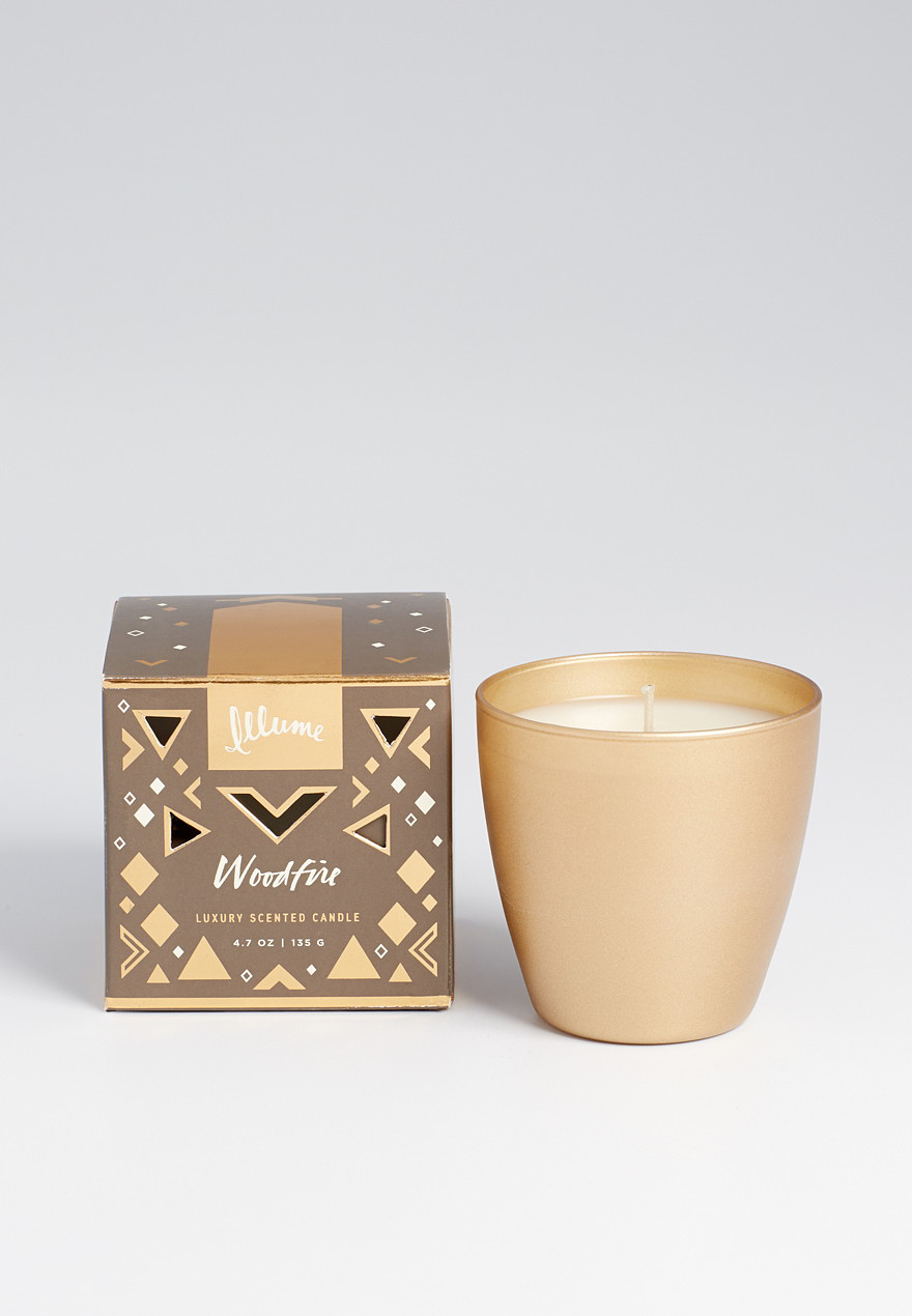 Illume™ 4.7 oz demi boxed glass soy candle in woodfire maurices