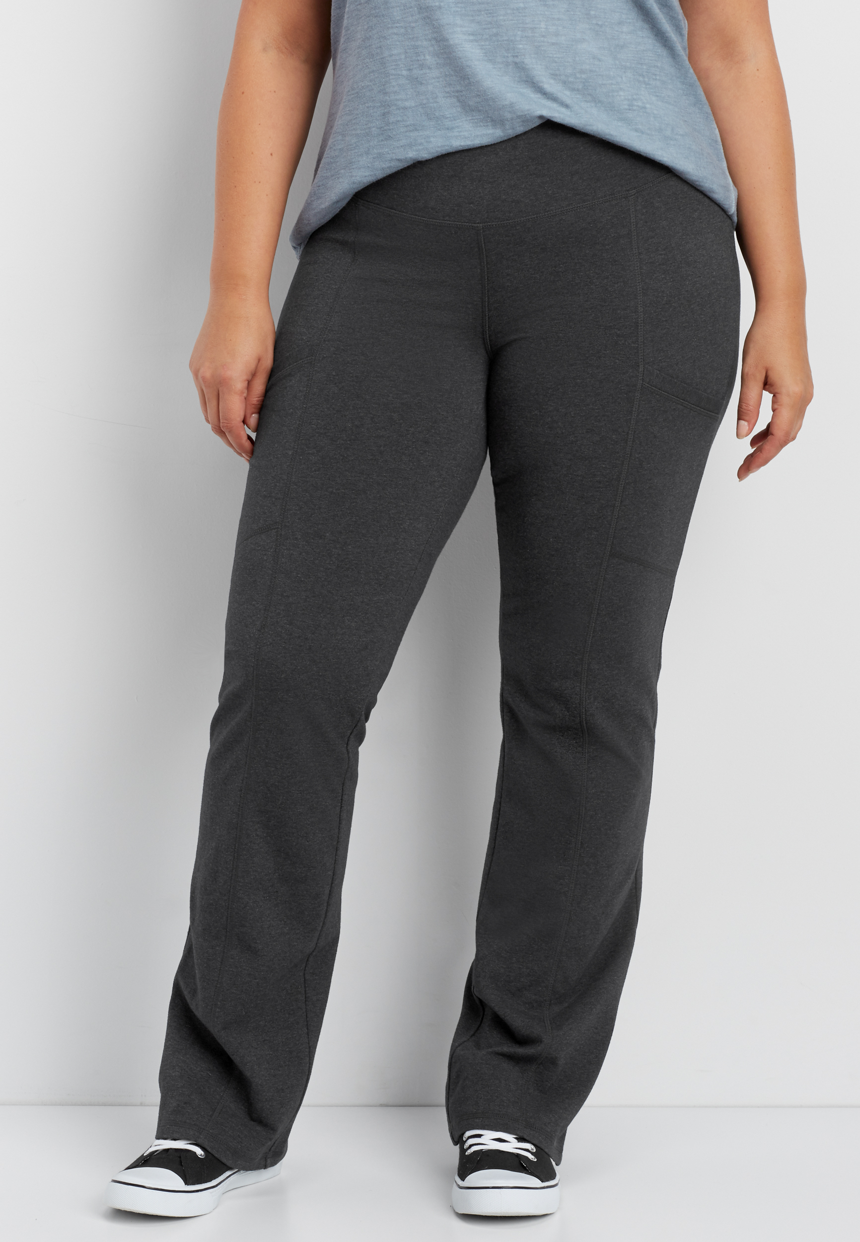plus size bootcut yoga pant with side pockets maurices
