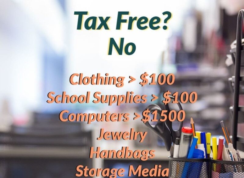 2022 BacktoSchool Sales Tax Holiday List of Ineligible Items Maury