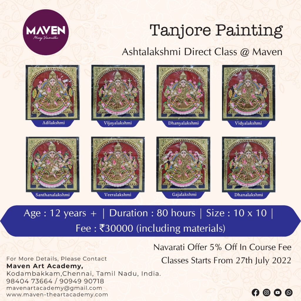 Ashtalakshmi Tanjore Painting Classes Maven Maven